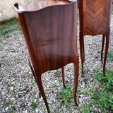 Paire de tables de chevets en marqueterie ancien style louis xv