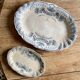 Set of 2 raviers, vintag dishes in iron earth, Regency model of Saint Amand