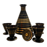 Art Deco hyalite glass liqueur set by Rupel Boom