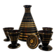Art Deco hyalite glass liqueur set by Rupel Boom