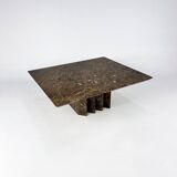 Italian Design Brown Marble Coffee Table, 1980s
