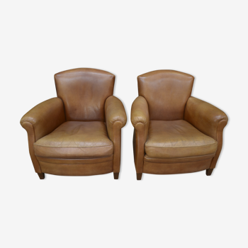 Pair of Leather Club Armchairs