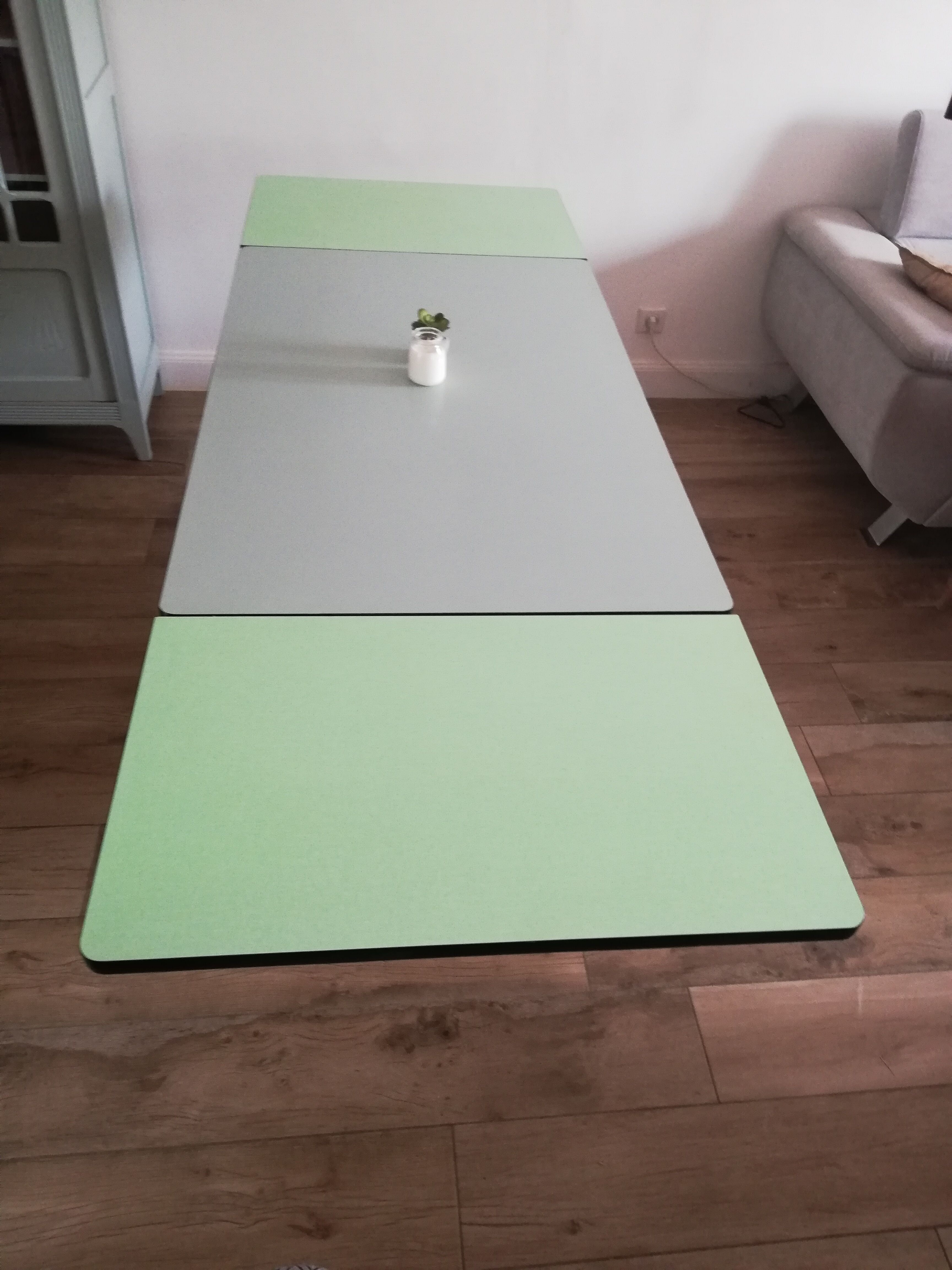 Table avec rallonges formica et chêne