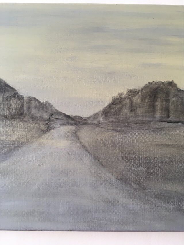 Oil painting on canvas meditative landscape