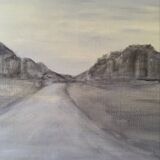 Oil painting on canvas meditative landscape