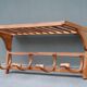 1950s wooden wall coat rack