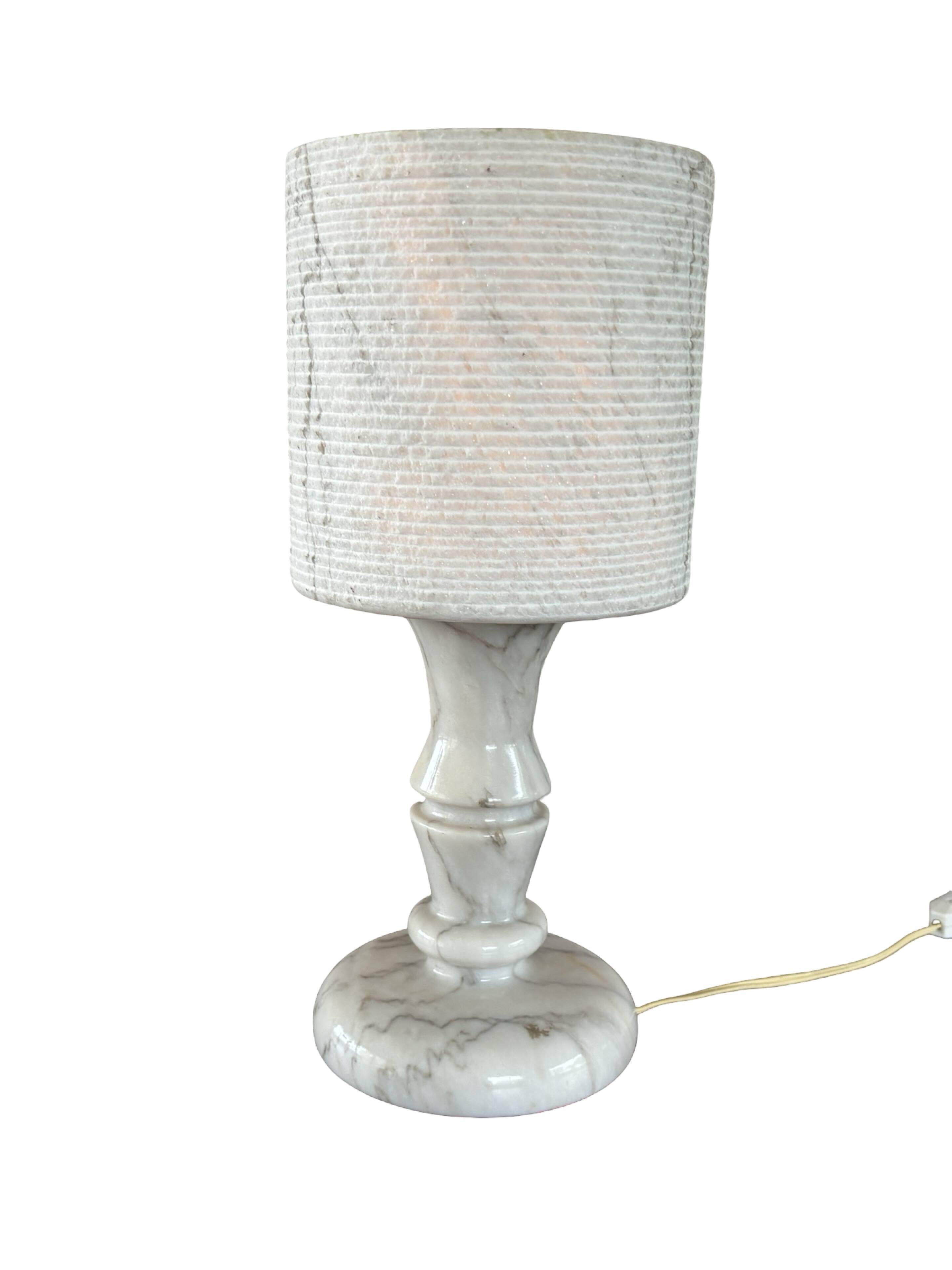 Vintage table lamp alabaster lamp, Italy 1960 minimalist