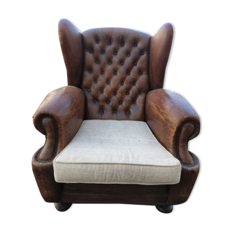 Vintage brown leather armchair