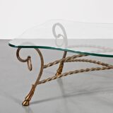 1960s glass coffee table