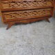 Chest of drawers wood and rattan Louis Sognot 1950 foot compass