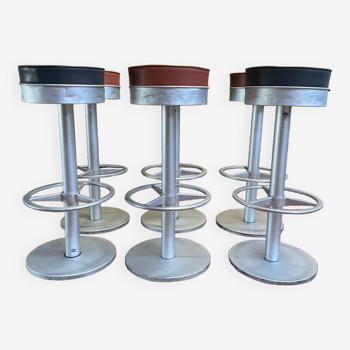 Set of 6 bar stools 1970