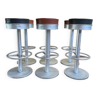 Set of 6 bar stools 1970