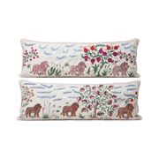 Set of 2 embroidered decorative cushion covers 46x136 cm