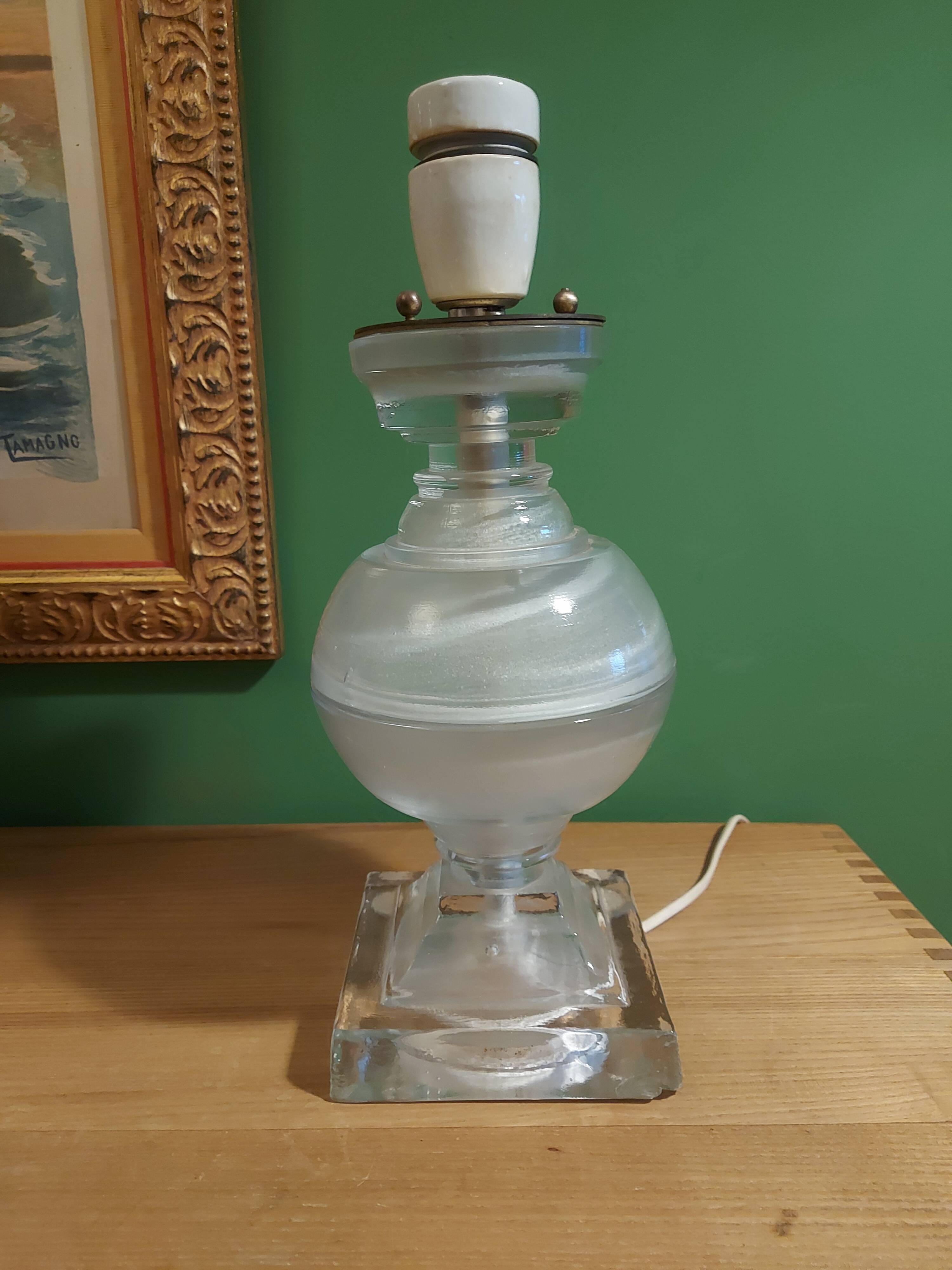Lamp bases in blown glass, molded, Medici, baluster