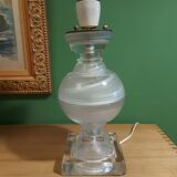 Pieds de lampe style Médicis balustre en verre souffé  et moulé