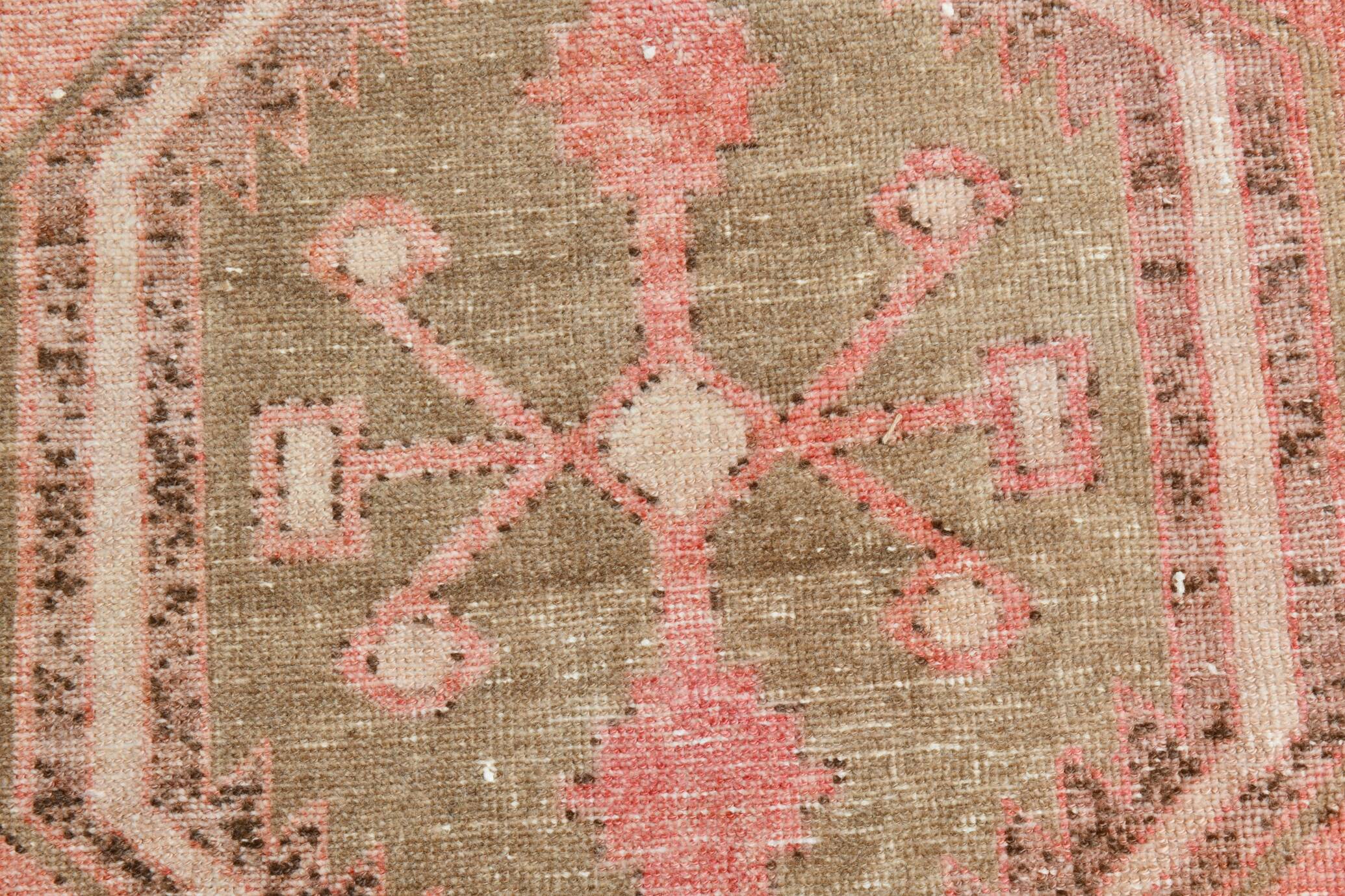3x14 Runner Faded Pink Vinage Wool Runner Rug, 84x410