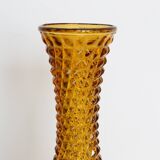 Amber glass vase, diamond tip, vintage