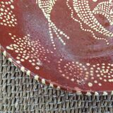 5 flat plates in glazed terracotta