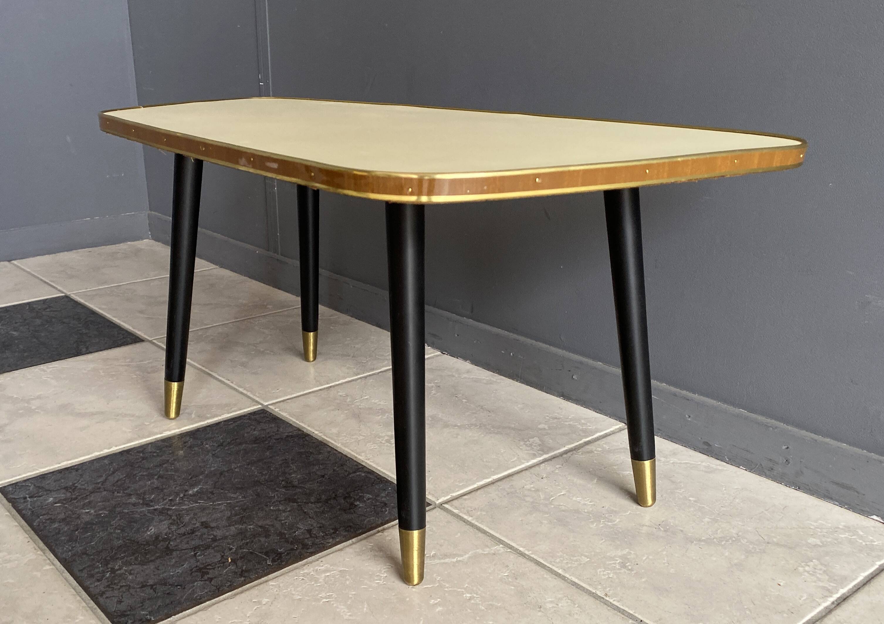 low Yellow formica side table 1960s