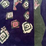Hand-tufted artistic rug Vezeley by Tisca France 1990s