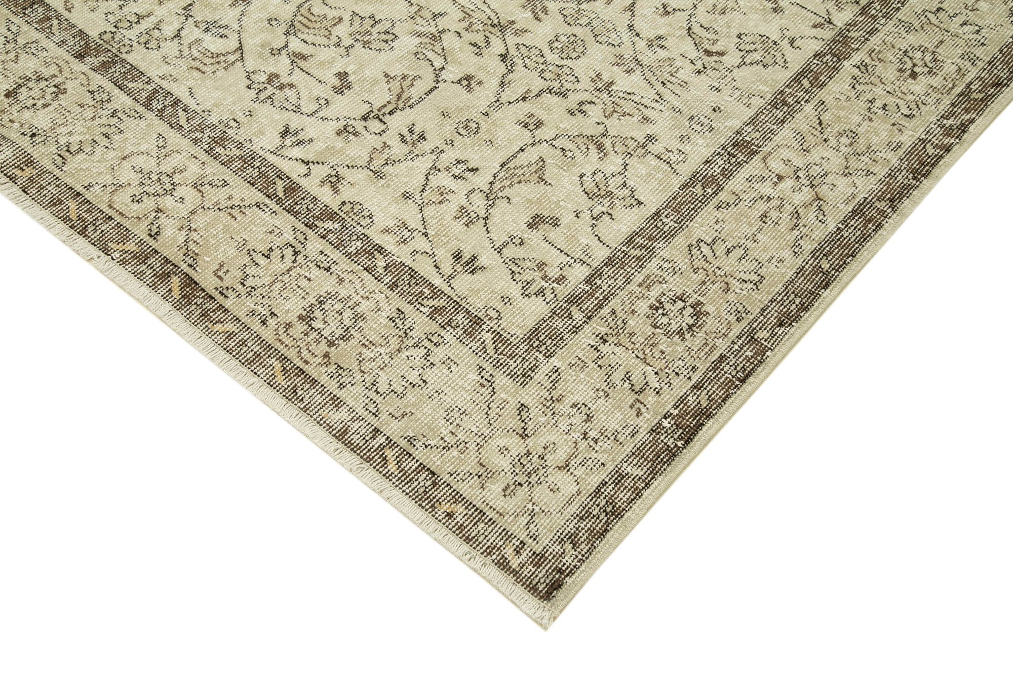 Handmade vintage oriental beige carpet 191 cm x 295 cm