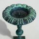 Vintage candlestick holder in patinated green-grey cast iron, 32.5 cm