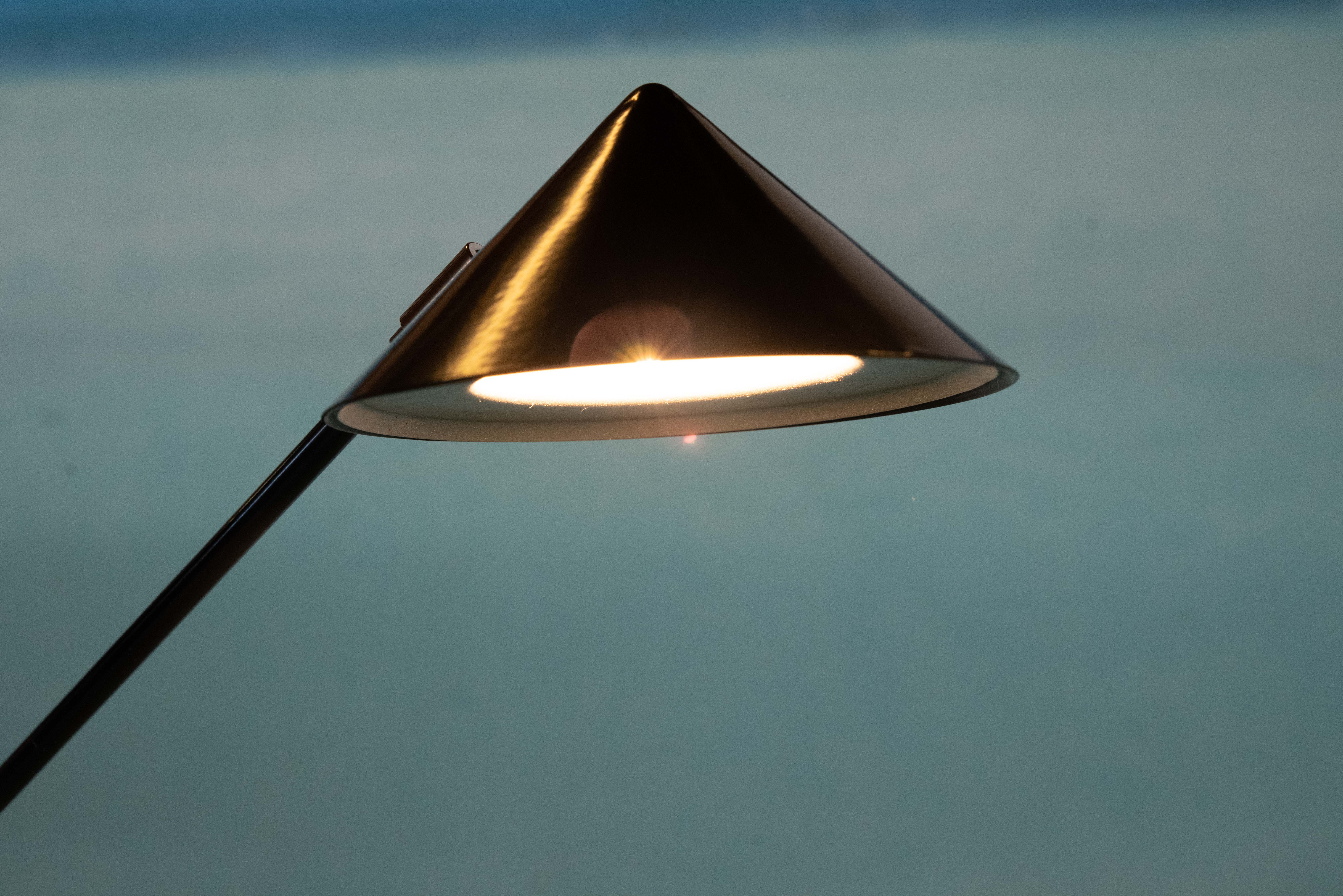 Memphis style pola articulated arm floor lamp, vintage reading lamp