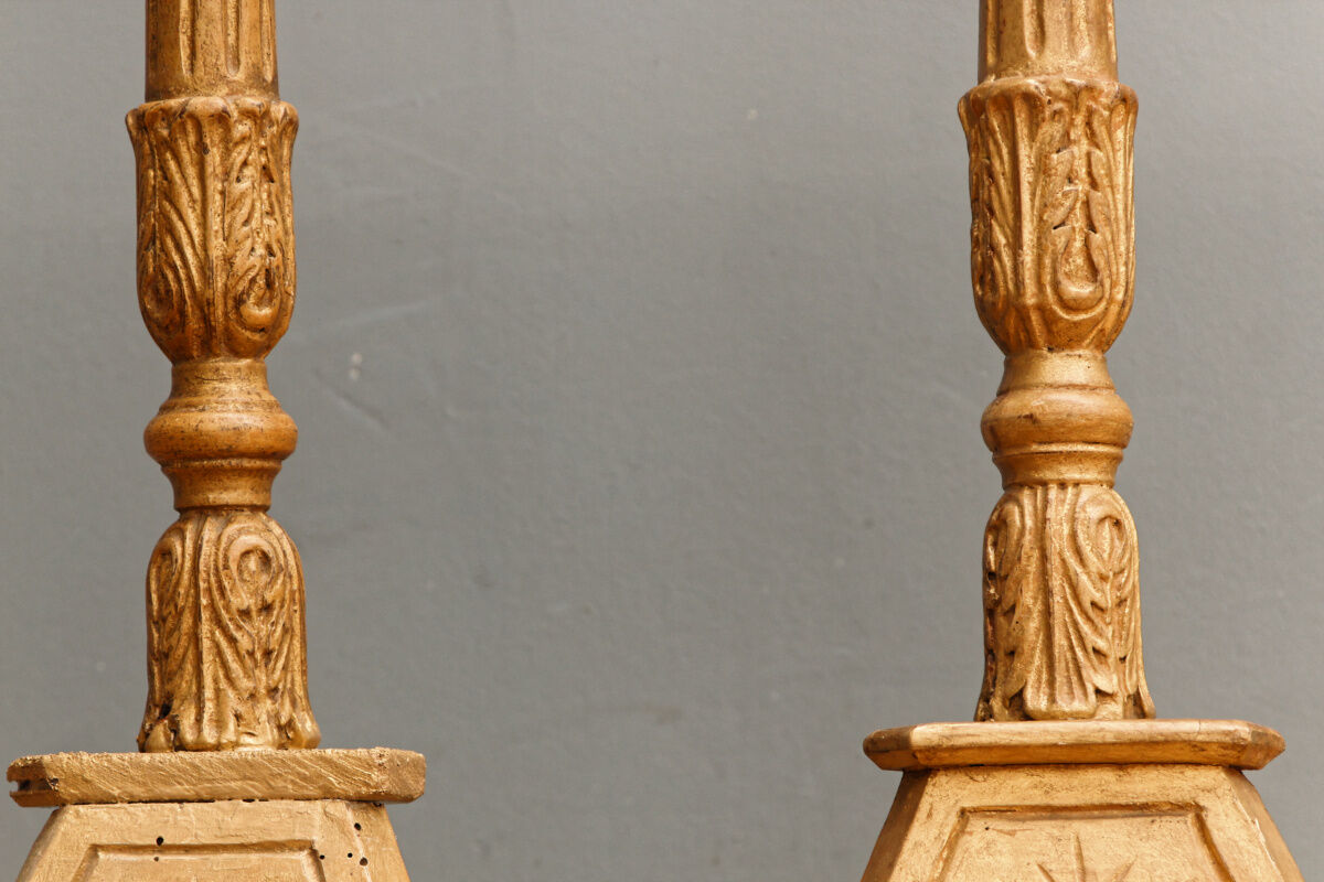 Pair of wooden candle spades, 18th century