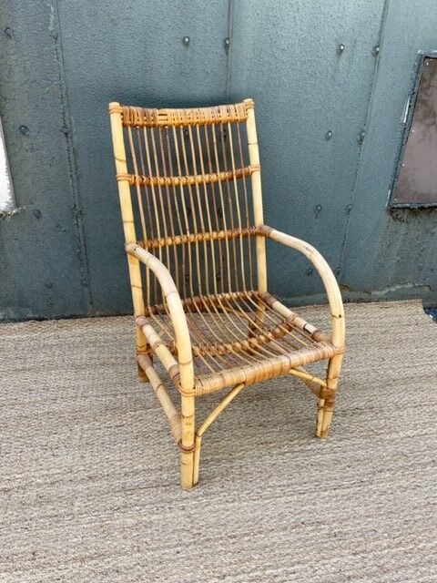 Vintage rattan armchair