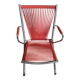 Folding scoubidou children's armchair red and vintage chrome 1950