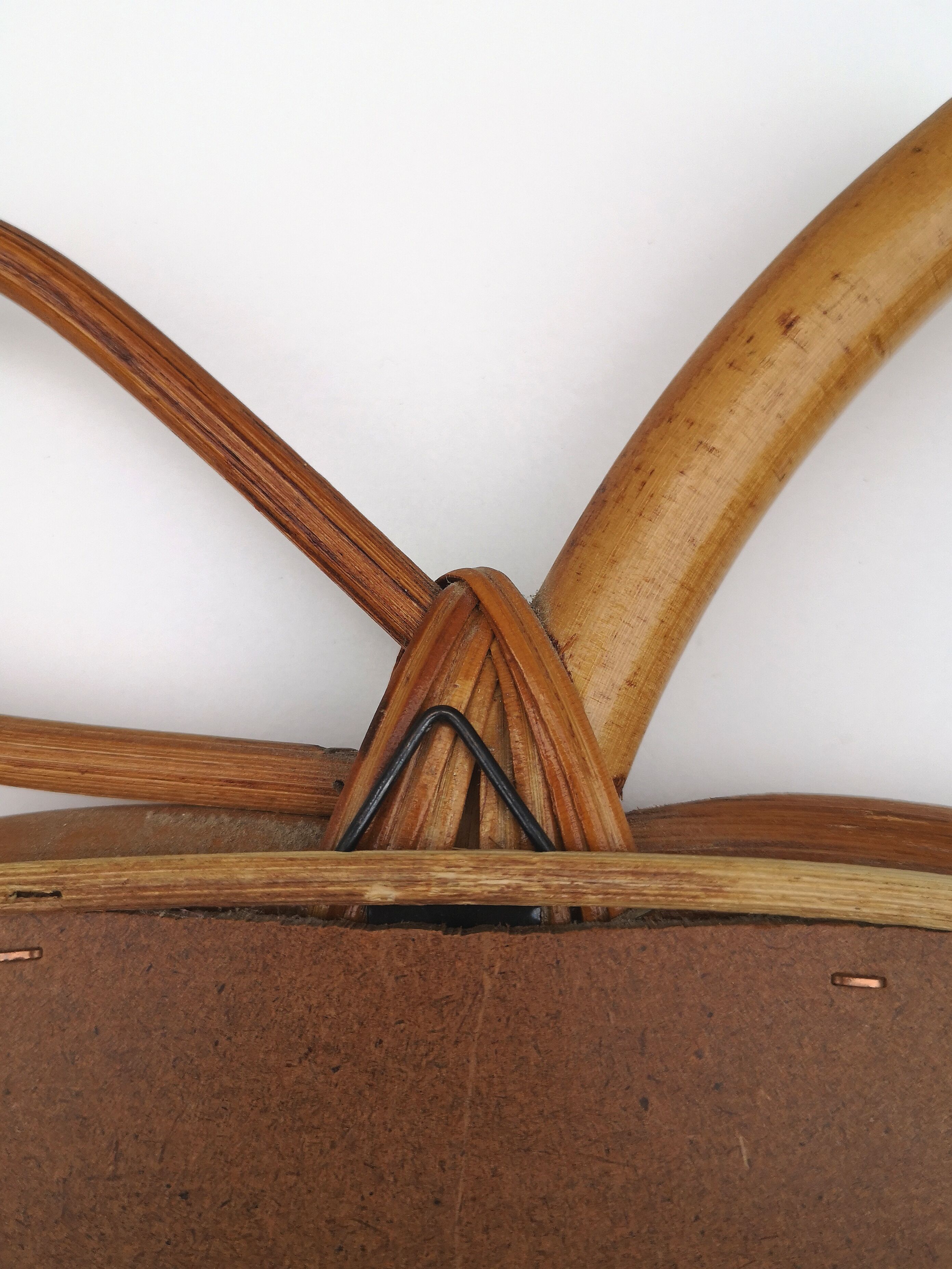 Vintage "apple" mirror in rattan