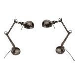 Pair of articulated lamps vintage 1980s industrial design