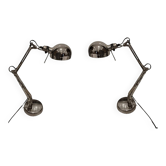 Pair of articulated lamps vintage 1980s industrial design