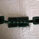Pair of candlesticks emerald green earthenware 50