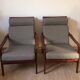 Paire de fauteuils scandinaves en teck années 60
