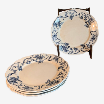 Lot de 4 assiettes plates Regout modèle Ortus