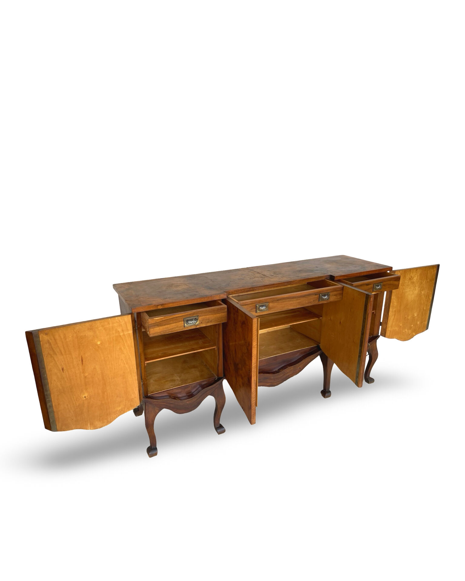 Walnut buffet, antique Italian, 1930s.