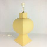 Ceramic lamp, pastel yellow Charolles earthenware 1980