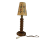 Vintage turned wooden lamp, in the style of Charles Dudouyt.