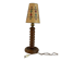 Vintage turned wooden lamp, in the style of Charles Dudouyt.