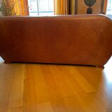 Leather sofa and elm magnifying glass