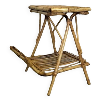 Rattan end table.