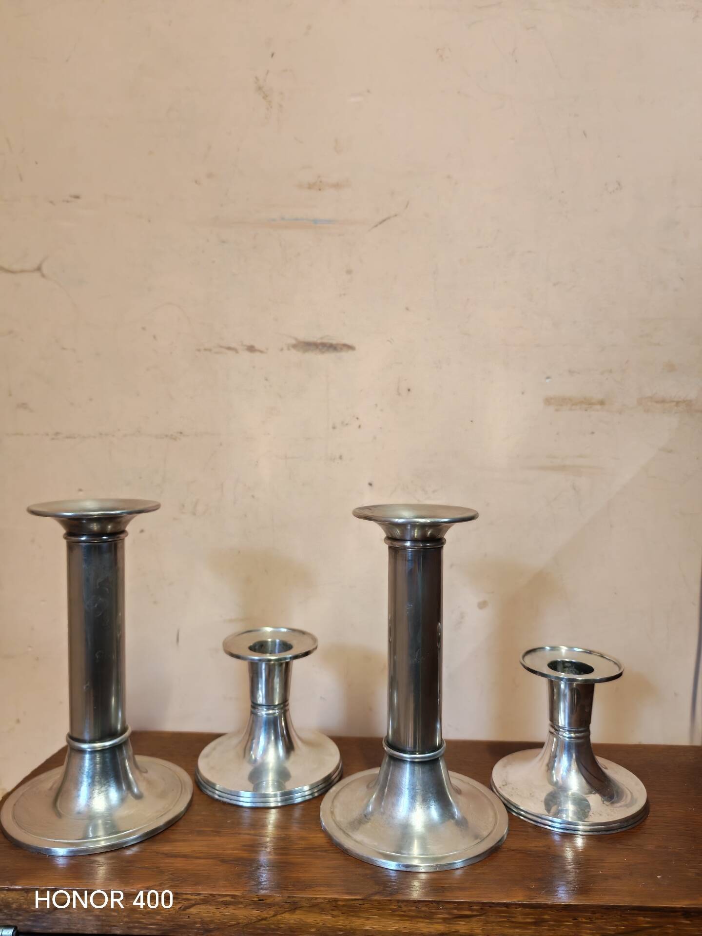 Set of 4 candlesticks "Luise" by Günther Lambert silver-plated metal