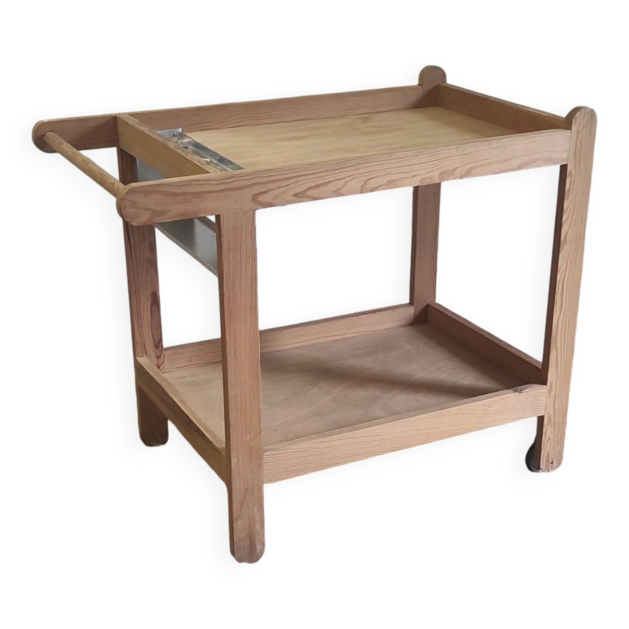 Solid wood serving trolley (Pine) - mid 20th century