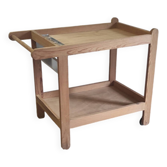 Solid wood serving trolley (Pine) - mid 20th century
