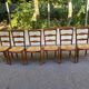 Set of 6 Provençal Louis XV chairs in solid oak with straw seats 198