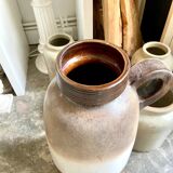 W. Germany vase in brown and beige glazed ceramic