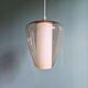 Scandinavian pendant light in white satin glass and pale pink clear glass, 1960