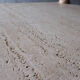 Square bass table in travertine and solid wood - 70s