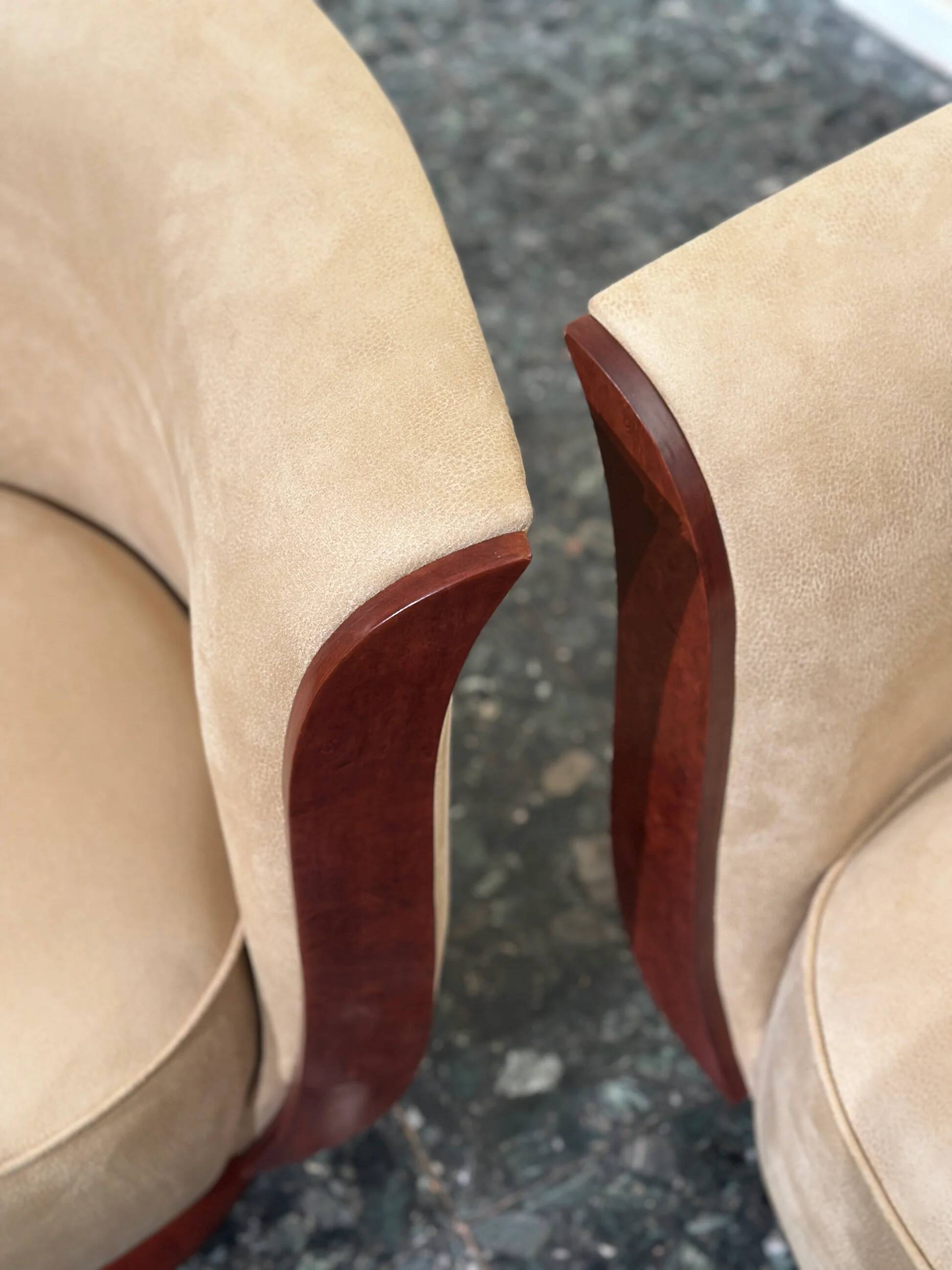 Pair of Art Deco tulip lounge chairs – Hôtel Le Malandre